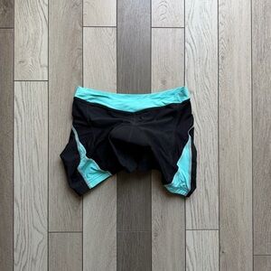 Canari Black and Teal Bike Shorts for Women
